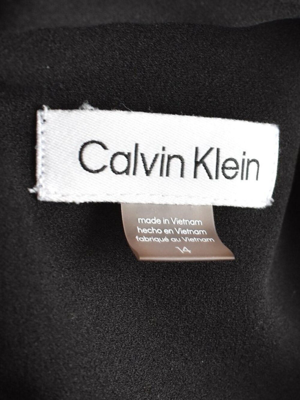Calvin Klein Mock Tie Neck Sheath Dress Black - 14 - Picture 10 of 10